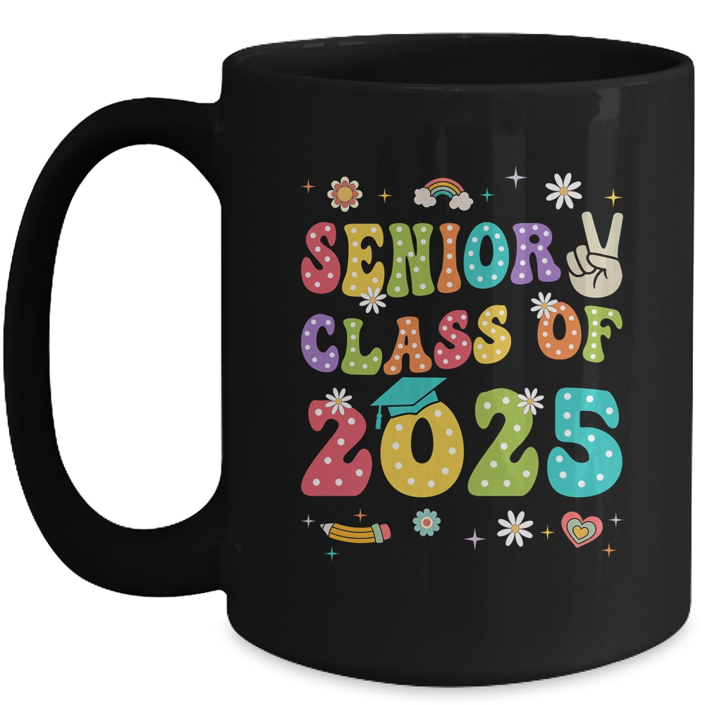 Senior 2025 Class Of 2025 Seniors Graduation Groovy Retro Mug | siriusteestore