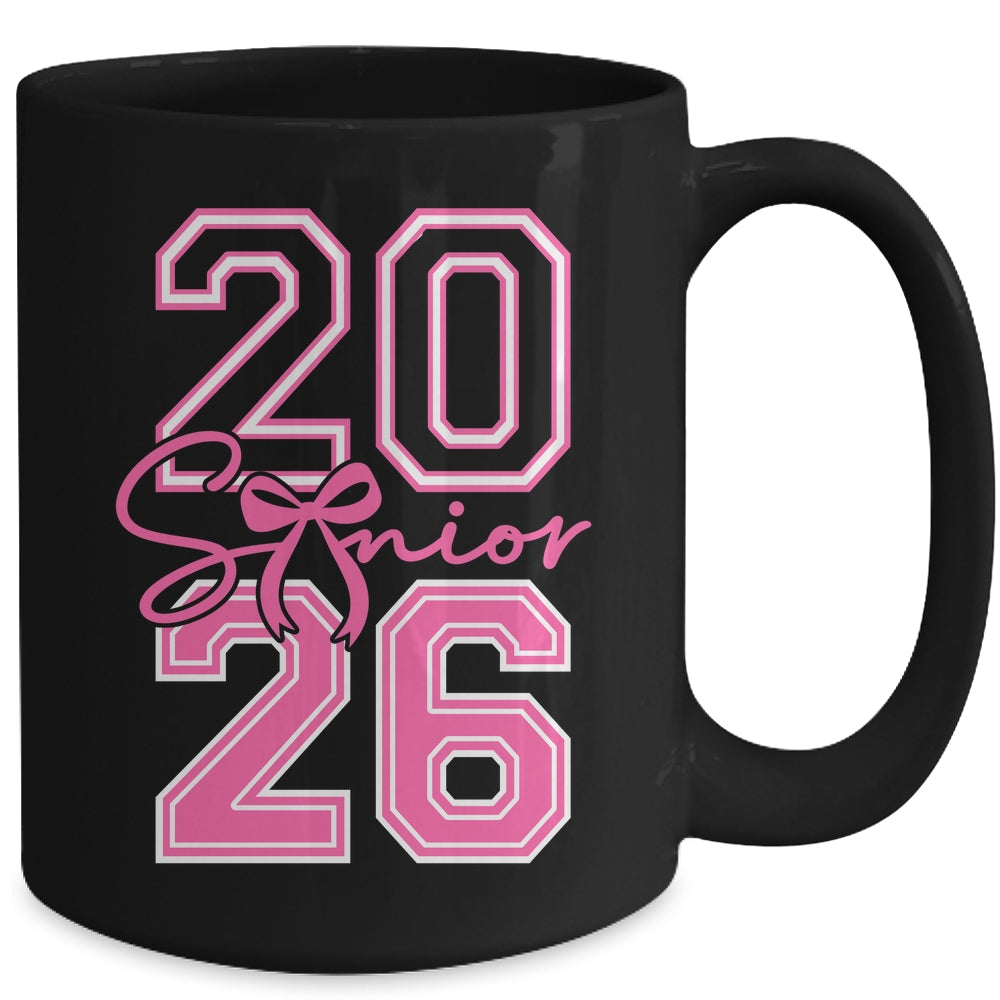 Senior 2026 Class Of 2026 Coquette Pink Bow Graduation Girl Mug | siriusteestore