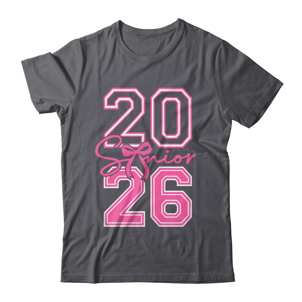 Senior 2026 Class Of 2026 Coquette Pink Bow Graduation Girl Shirt & Hoodie | siriusteestore