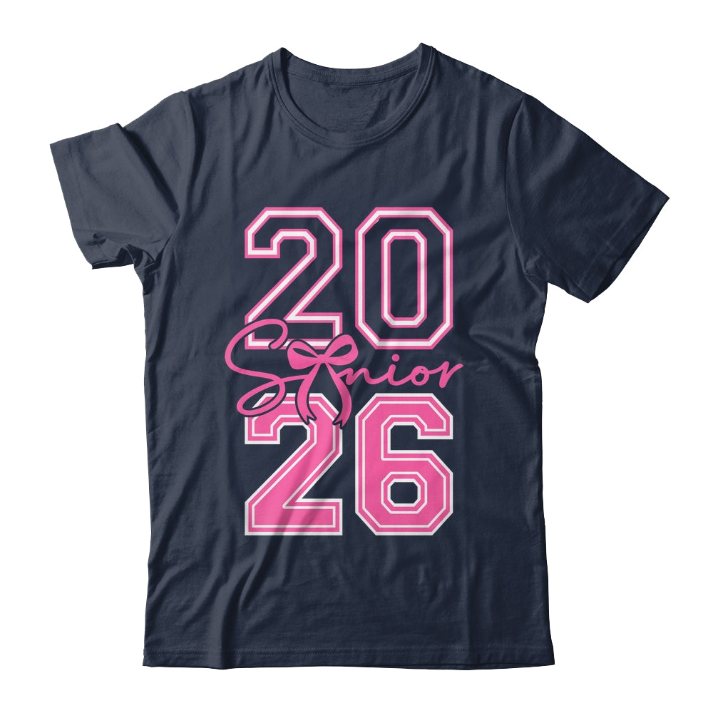 Senior 2026 Class Of 2026 Coquette Pink Bow Graduation Girl Shirt & Hoodie | siriusteestore