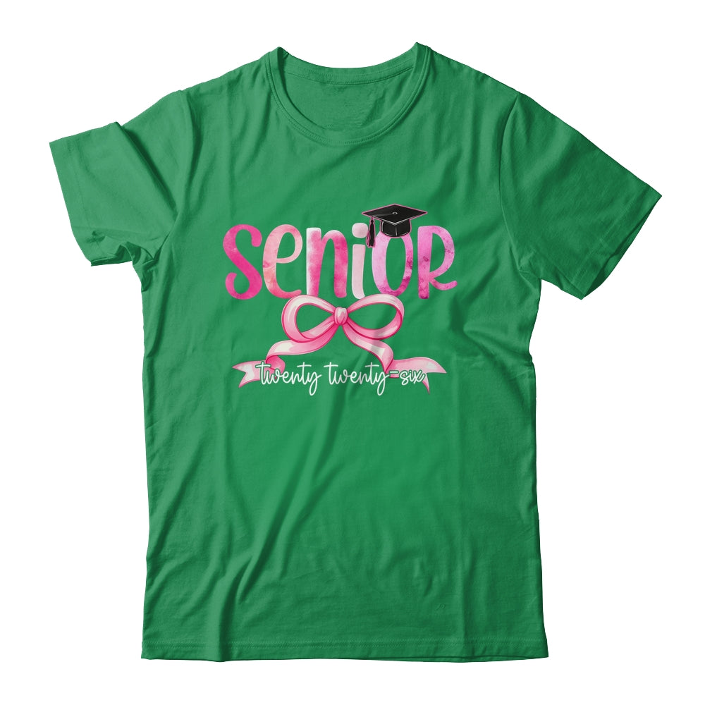 Senior 2026 Class Of 2026 Girls Coquette Bow Teacher Student Shirt & Hoodie | siriusteestore