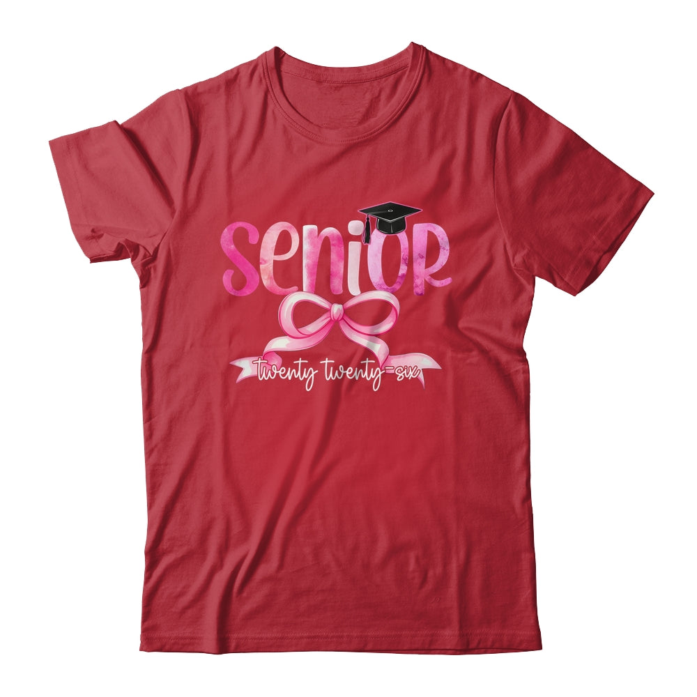 Senior 2026 Class Of 2026 Girls Coquette Bow Teacher Student Shirt & Hoodie | siriusteestore