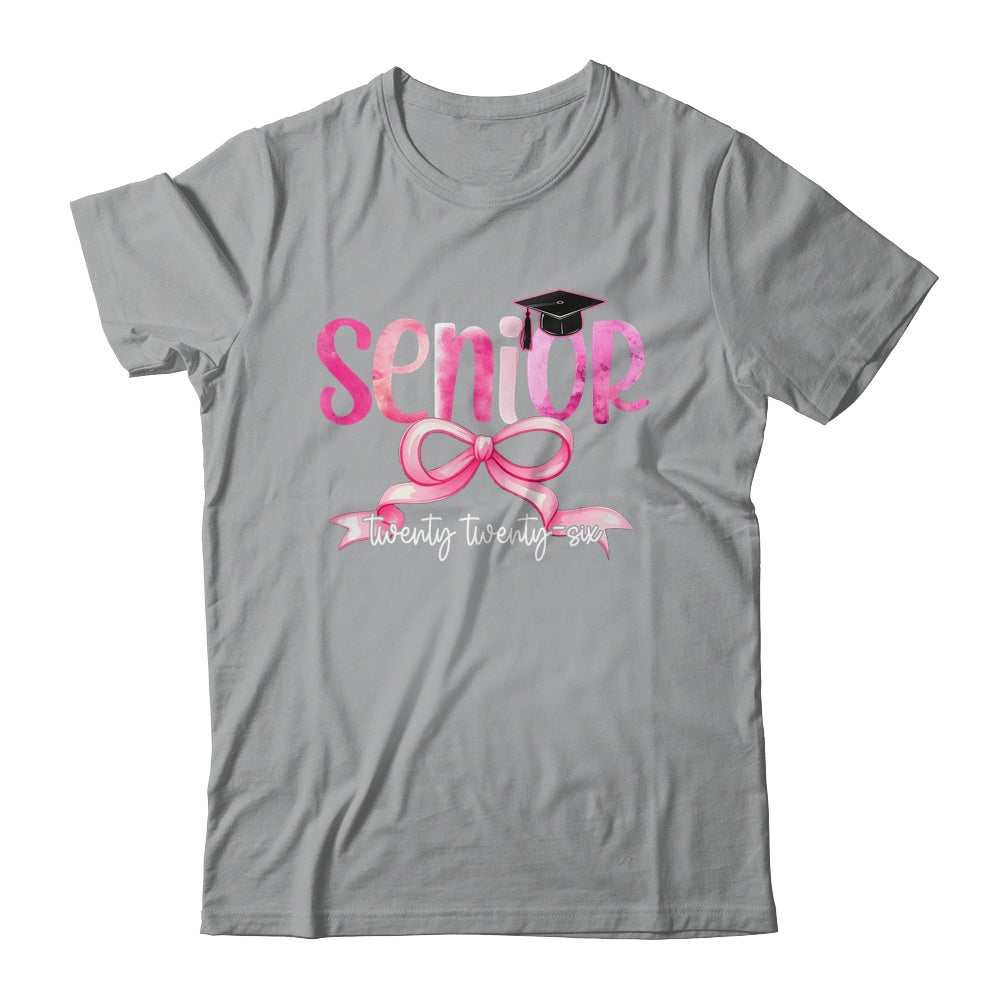 Senior 2026 Class Of 2026 Girls Coquette Bow Teacher Student Shirt & Hoodie | siriusteestore