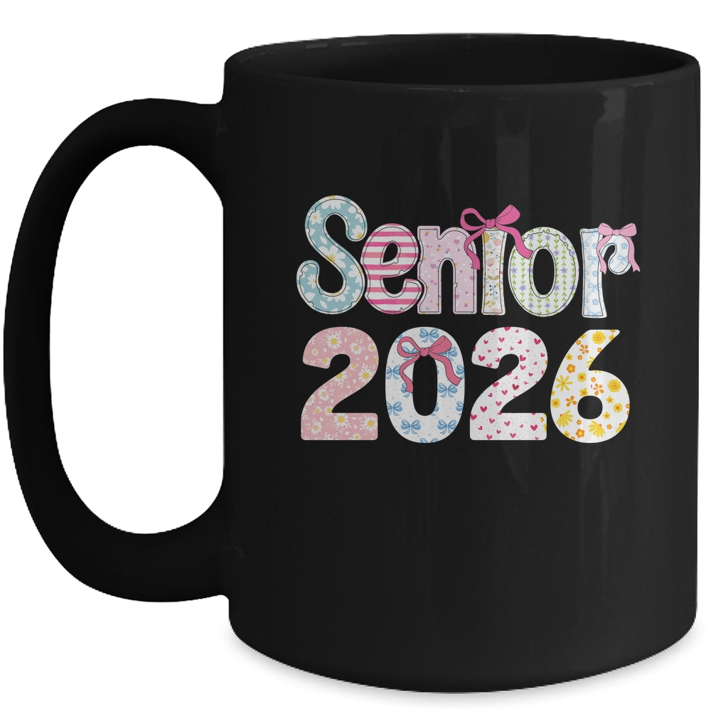 Senior 2026 Pastel Floral Class Of 2026 Girls Coquette Bow Mug | siriusteestore