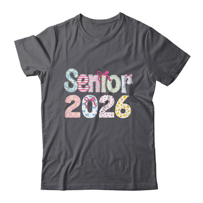Senior 2026 Pastel Floral Class Of 2026 Girls Coquette Bow Shirt & Hoodie | siriusteestore