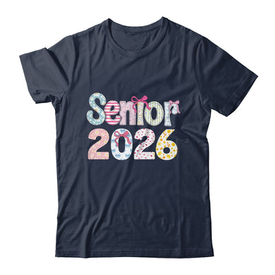 Senior 2026 Pastel Floral Class Of 2026 Girls Coquette Bow Shirt & Hoodie | siriusteestore
