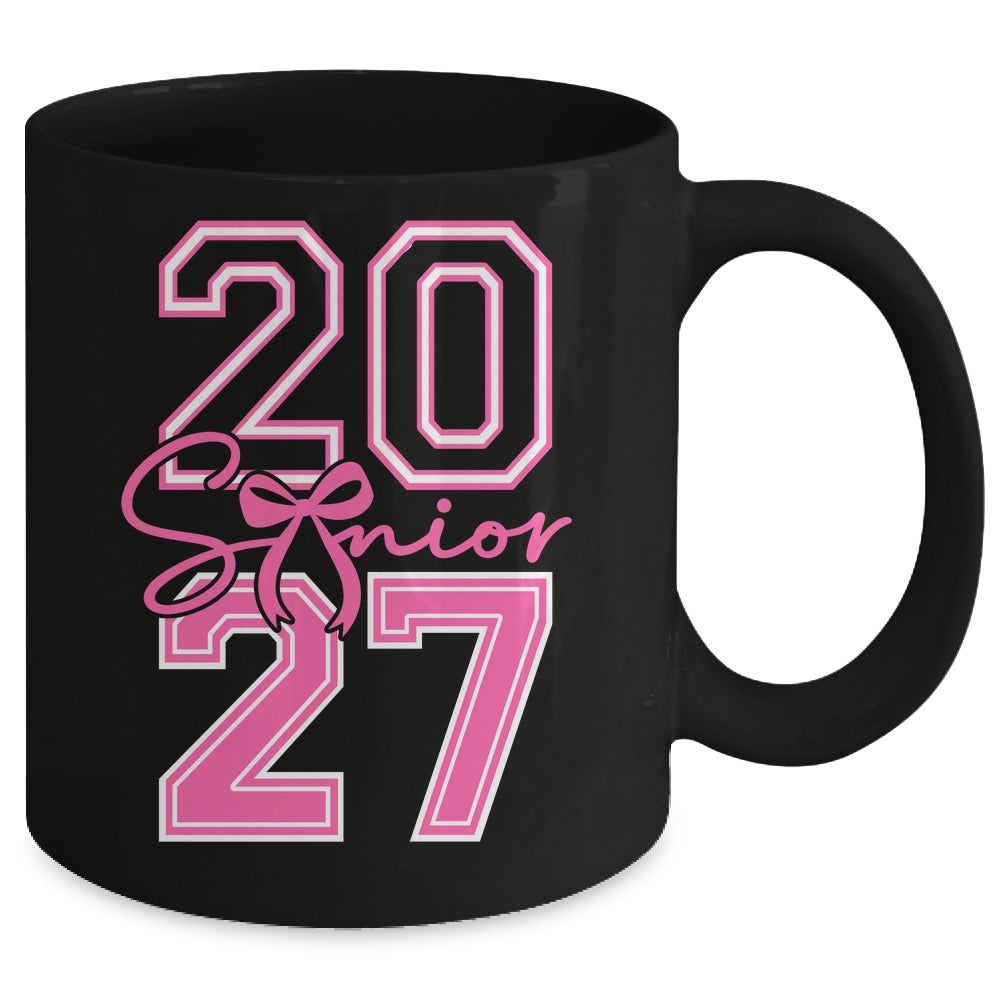 Senior 2027 Class Of 2027 Coquette Pink Bow Graduation Girl Mug | siriusteestore