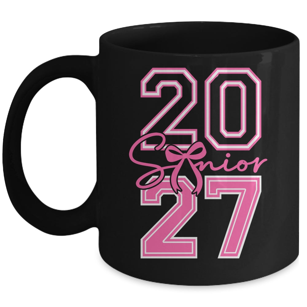 Senior 2027 Class Of 2027 Coquette Pink Bow Graduation Girl Mug | siriusteestore