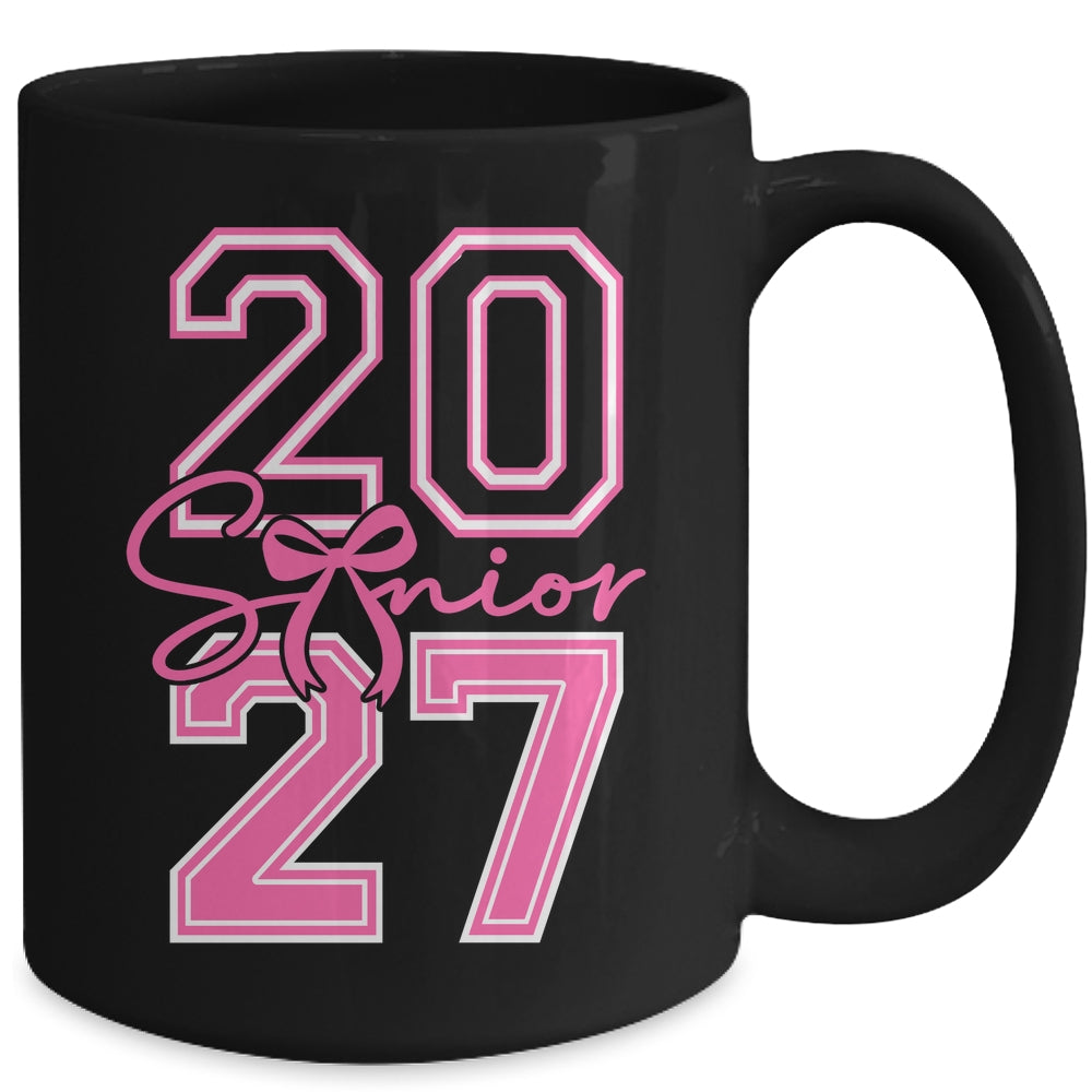 Senior 2027 Class Of 2027 Coquette Pink Bow Graduation Girl Mug | siriusteestore