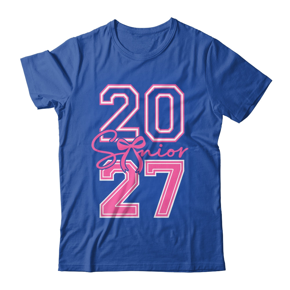 Senior 2027 Class Of 2027 Coquette Pink Bow Graduation Girl Shirt & Hoodie | siriusteestore