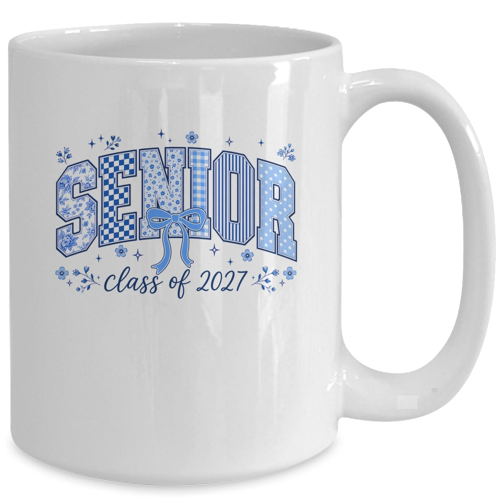 Senior 2027 Floral Class Of 2027 Coquette Bow Graduation Mug | siriusteestore