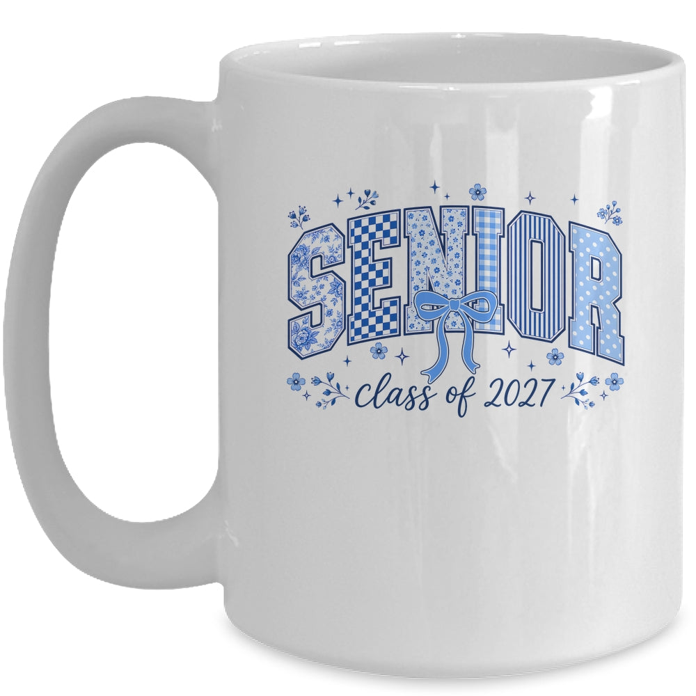 Senior 2027 Floral Class Of 2027 Coquette Bow Graduation Mug | siriusteestore