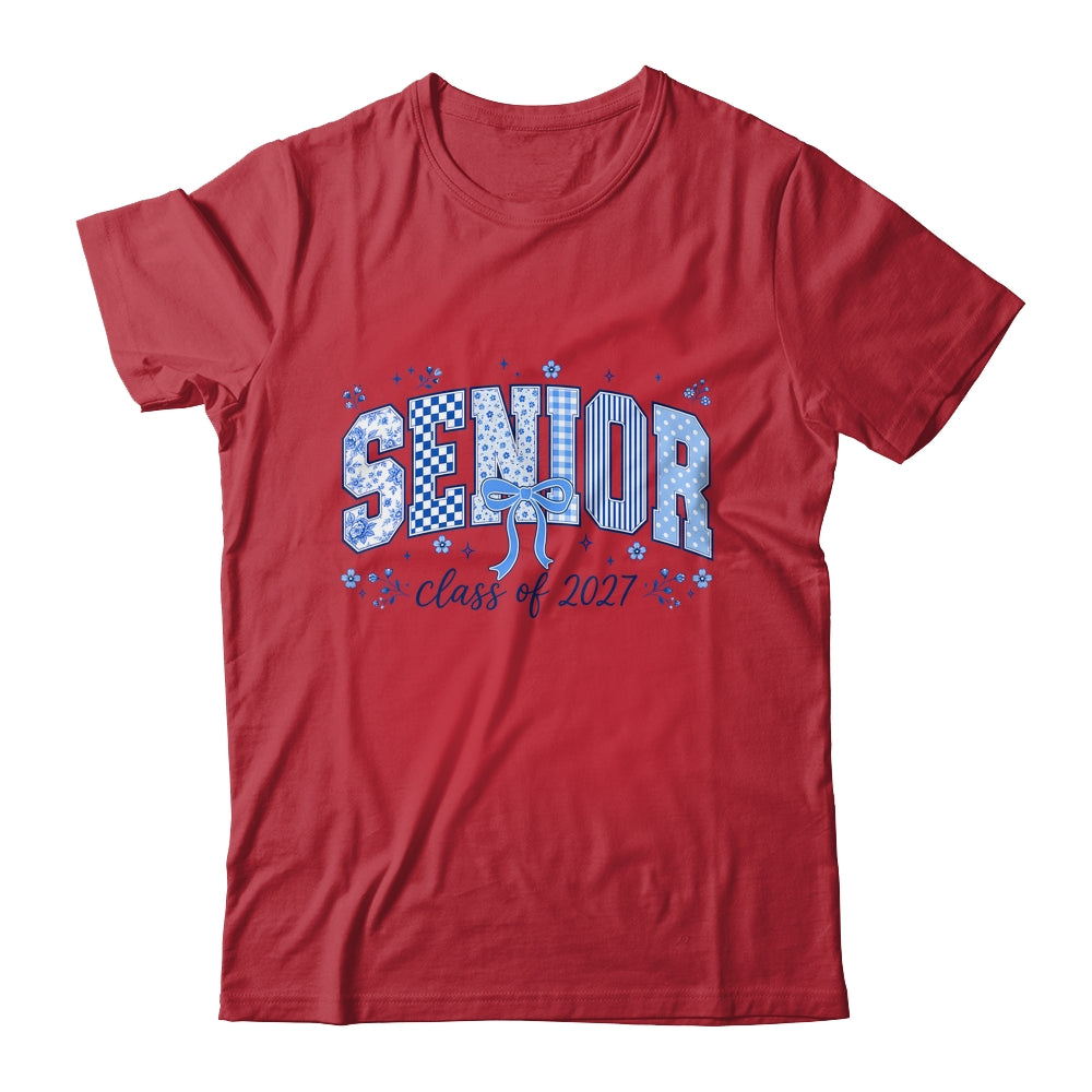 Senior 2027 Floral Class Of 2027 Coquette Bow Graduation Shirt & Hoodie | siriusteestore
