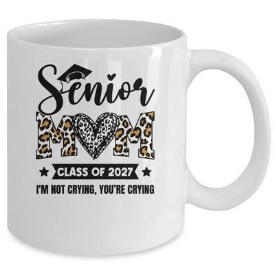 Senior Mom 2027 Class Of 2027 I'm Not Crying Leopard Heart Mug | siriusteestore
