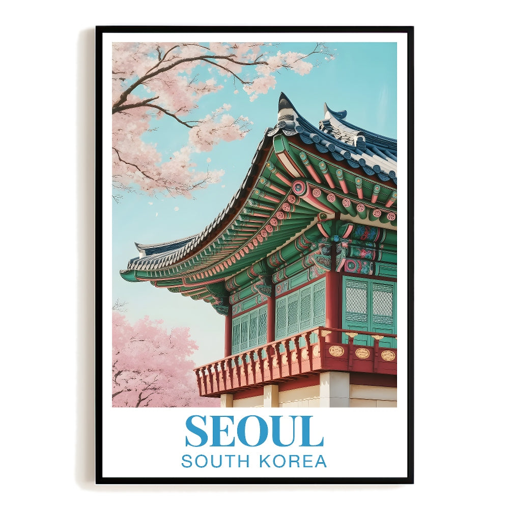 Seoul South Korea Wall Art Vintage Travel Posters Nature City Landscape Picture Prints Suitable For Home Room Living Room Office Bedroom Aesthetic Decor Unframed | siriusteestore