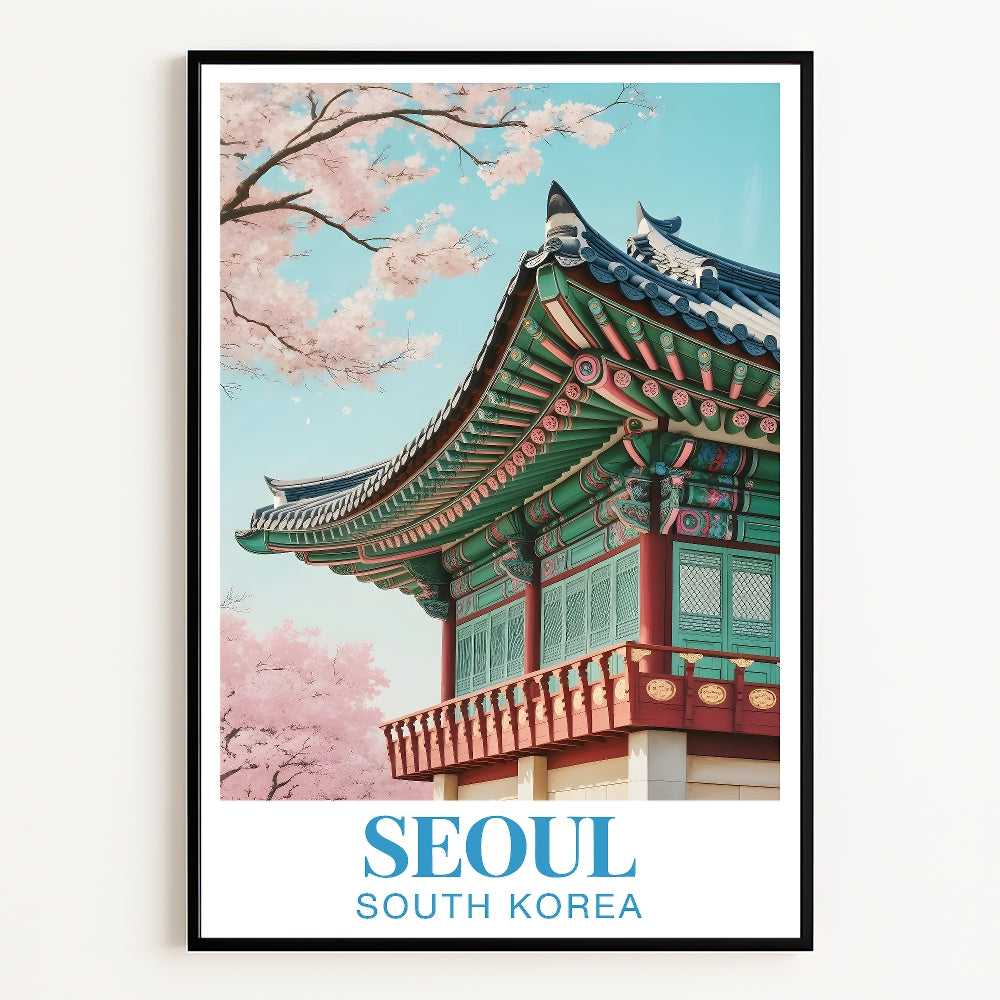 Seoul South Korea Wall Art Vintage Travel Posters Nature City Landscape Picture Prints Suitable For Home Room Living Room Office Bedroom Aesthetic Decor Unframed | siriusteestore