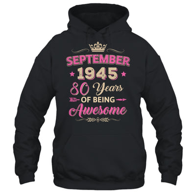 September 1945 80 Years Of Being Awesome Retro 80th Birthday Shirt & Tank Top | siriusteestore