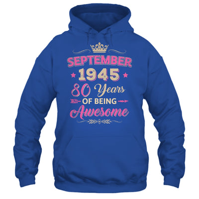 September 1945 80 Years Of Being Awesome Retro 80th Birthday Shirt & Tank Top | siriusteestore
