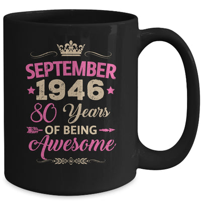 September 1946 80 Years Of Being Awesome Retro 80th Birthday Mug | siriusteestore