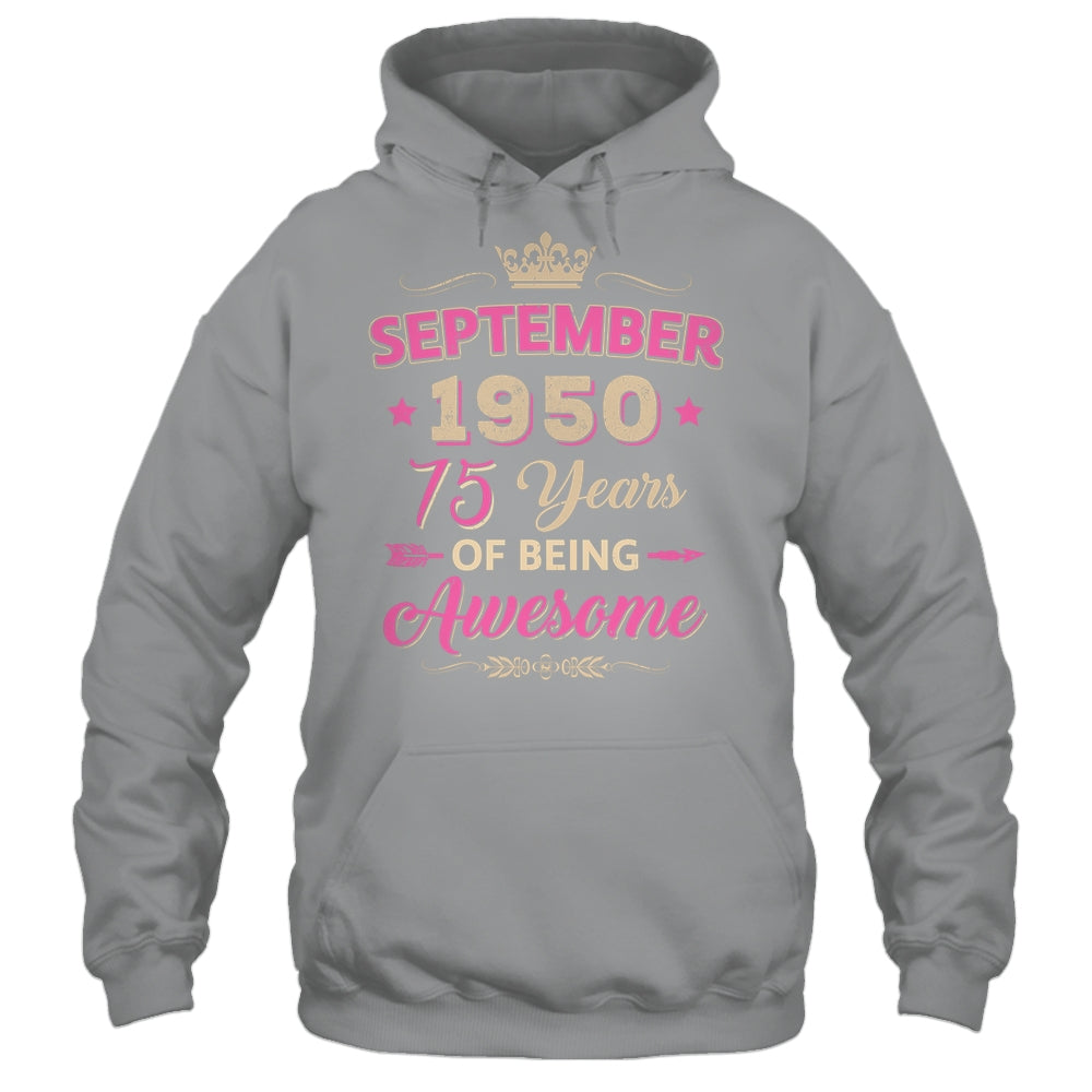 September 1950 75 Years Of Being Awesome Retro 75th Birthday Shirt & Tank Top | siriusteestore