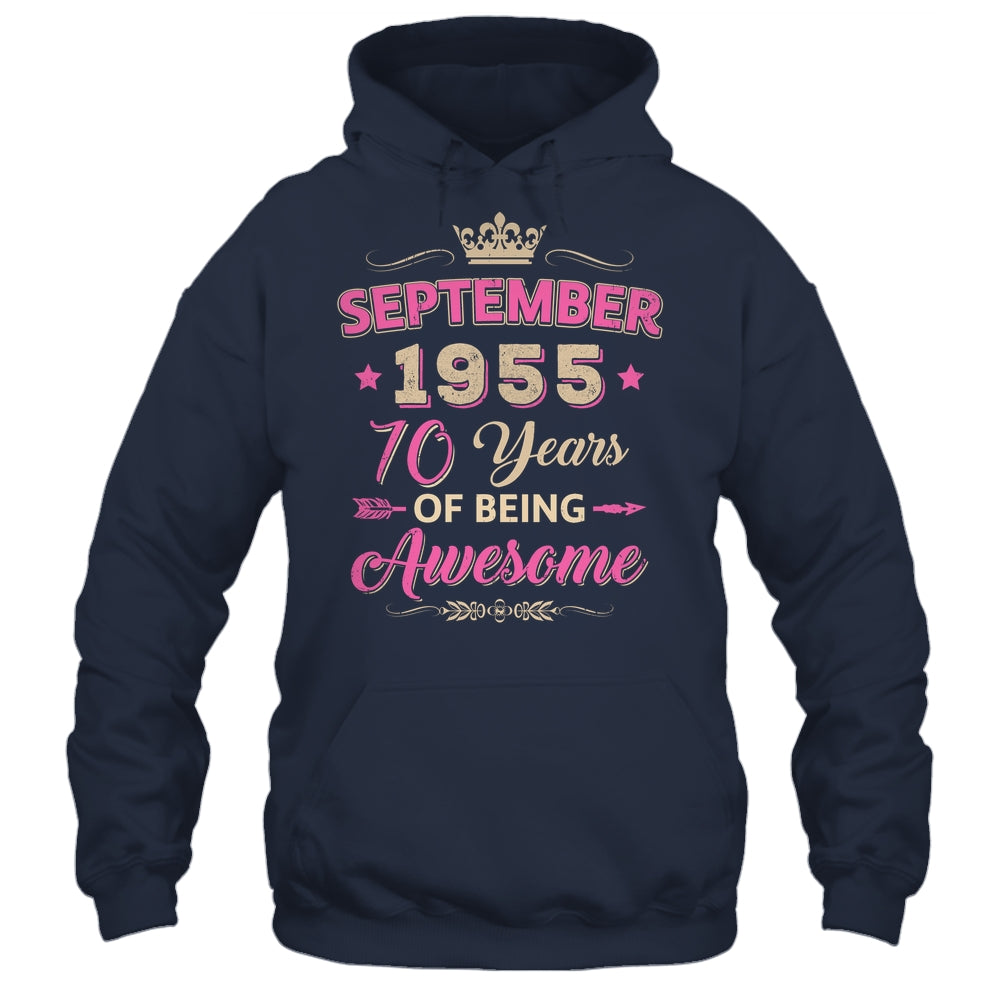 September 1955 70 Years Of Being Awesome Retro 70th Birthday Shirt & Tank Top | siriusteestore