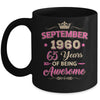 September 1960 65 Years Of Being Awesome Retro 65th Birthday Mug | siriusteestore