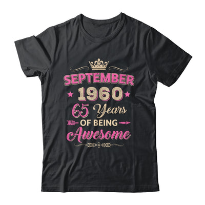 September 1960 65 Years Of Being Awesome Retro 65th Birthday Shirt & Tank Top | siriusteestore