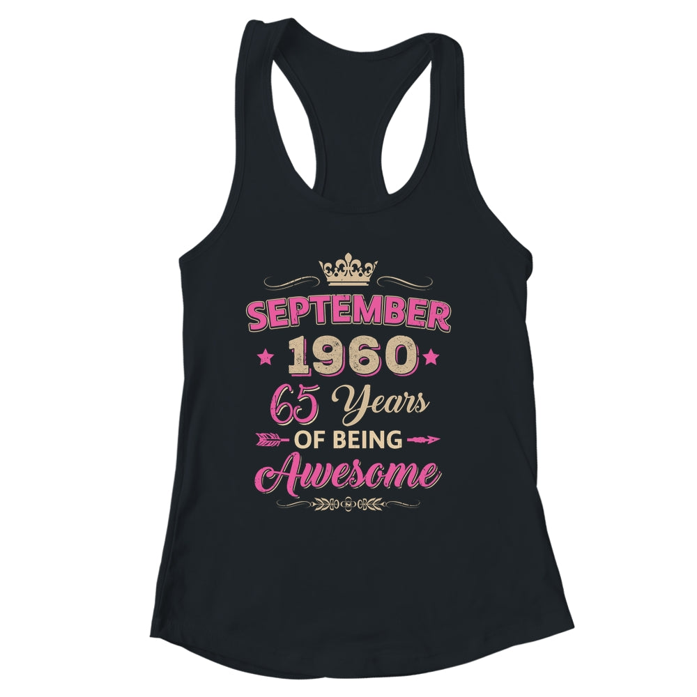 September 1960 65 Years Of Being Awesome Retro 65th Birthday Shirt & Tank Top | siriusteestore