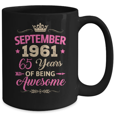 September 1961 65 Years Of Being Awesome Retro 65th Birthday Mug | siriusteestore