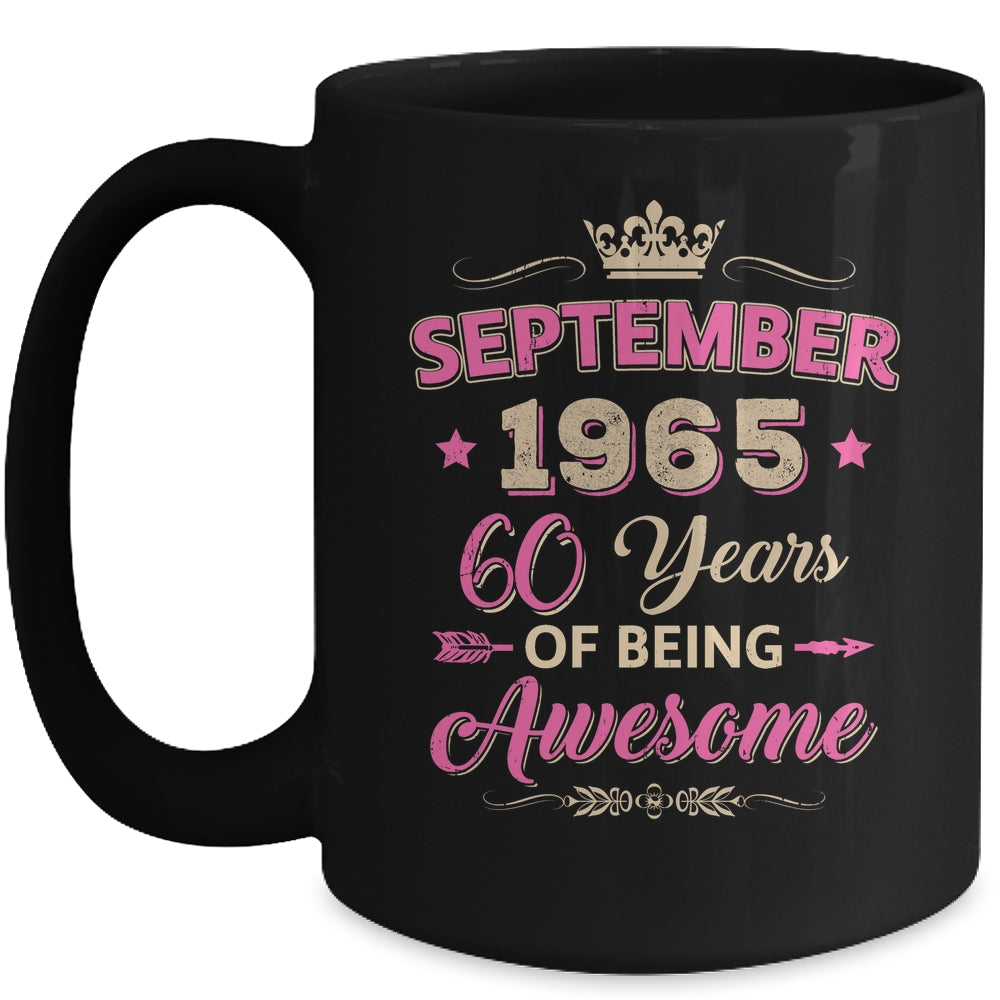 September 1965 60 Years Of Being Awesome Retro 60th Birthday Mug | siriusteestore