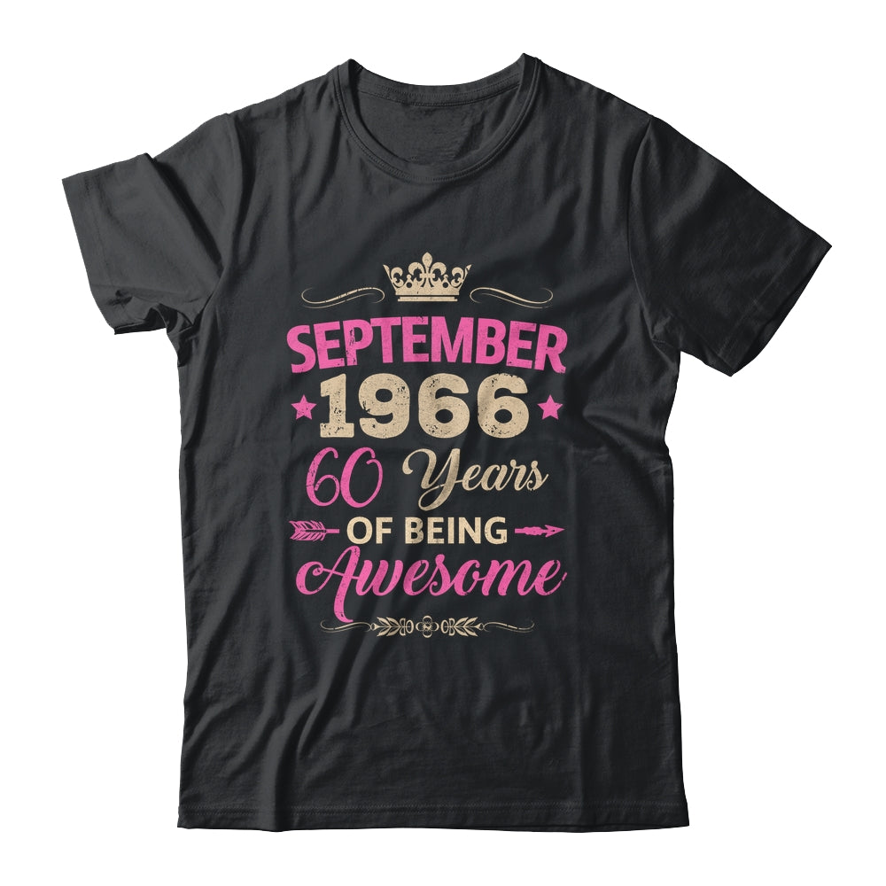 September 1966 60 Years Of Being Awesome Retro 60th Birthday Shirt & Tank Top | siriusteestore