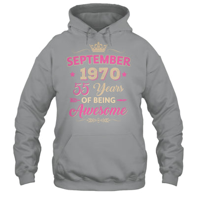 September 1970 55 Years Of Being Awesome Retro 55th Birthday Shirt & Tank Top | siriusteestore