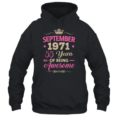 September 1971 55 Years Of Being Awesome Retro 55th Birthday Shirt & Tank Top | siriusteestore