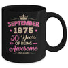 September 1975 50 Years Of Being Awesome Retro 50th Birthday Mug | siriusteestore