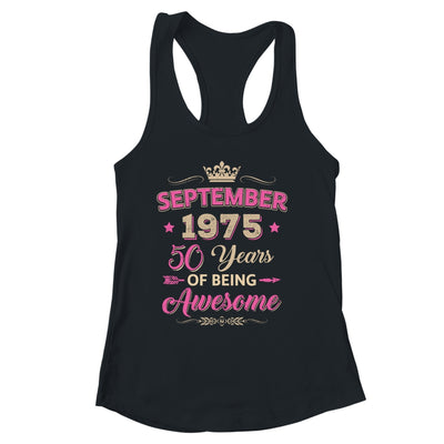 September 1975 50 Years Of Being Awesome Retro 50th Birthday Shirt & Tank Top | siriusteestore