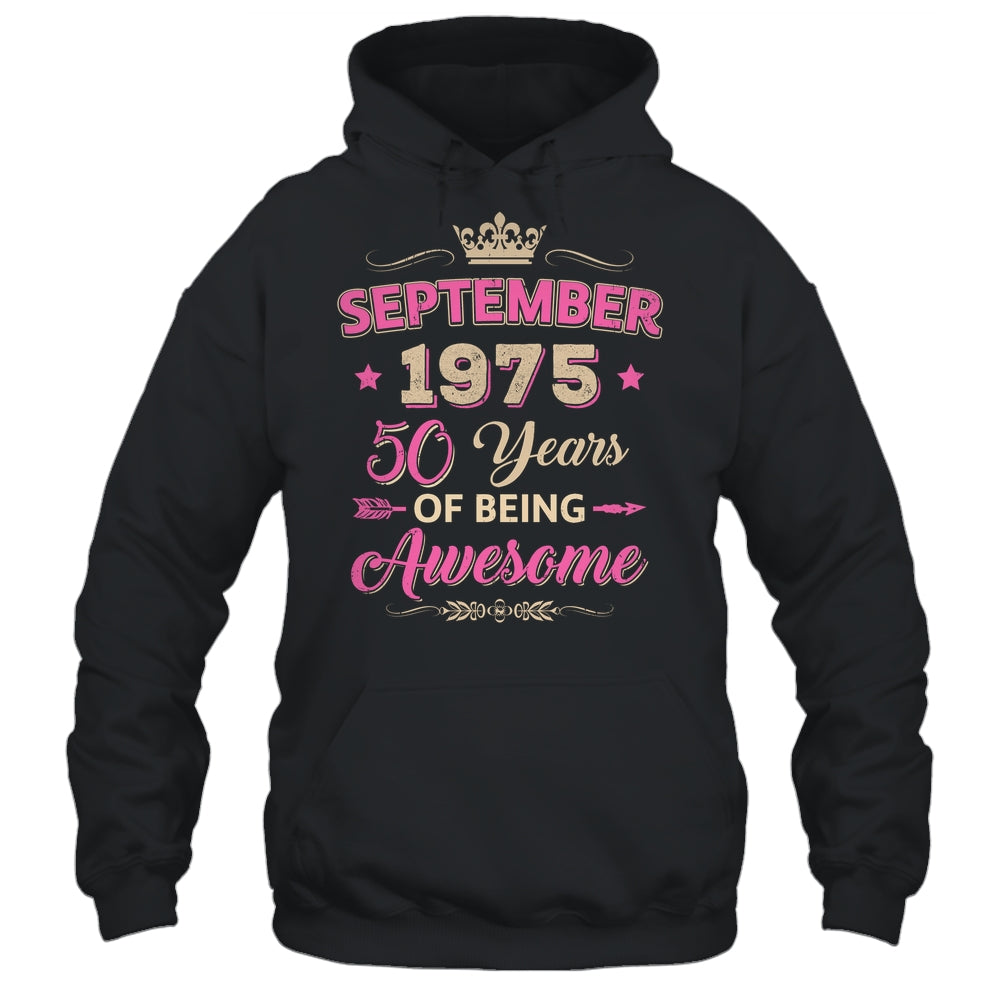 September 1975 50 Years Of Being Awesome Retro 50th Birthday Shirt & Tank Top | siriusteestore