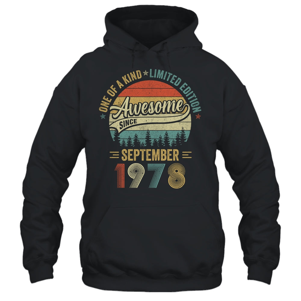 September 1978 Vintage 45 Years Old Retro 45th Birthday Shirt & Hoodie | siriusteestore