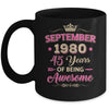 September 1980 45 Years Of Being Awesome Retro 45th Birthday Mug | siriusteestore