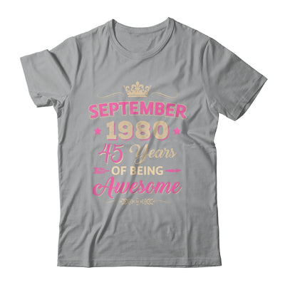 September 1980 45 Years Of Being Awesome Retro 45th Birthday Shirt & Tank Top | siriusteestore