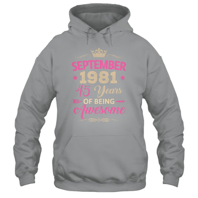 September 1981 45 Years Of Being Awesome Retro 45th Birthday Shirt & Tank Top | siriusteestore