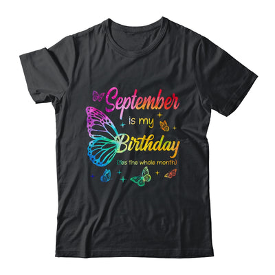 September Birthday For Women Girls Butterfly Tie Dye Theme Shirt & Tank Top | siriusteestore