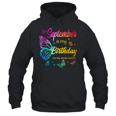 September Birthday For Women Girls Butterfly Tie Dye Theme Shirt & Tank Top | siriusteestore