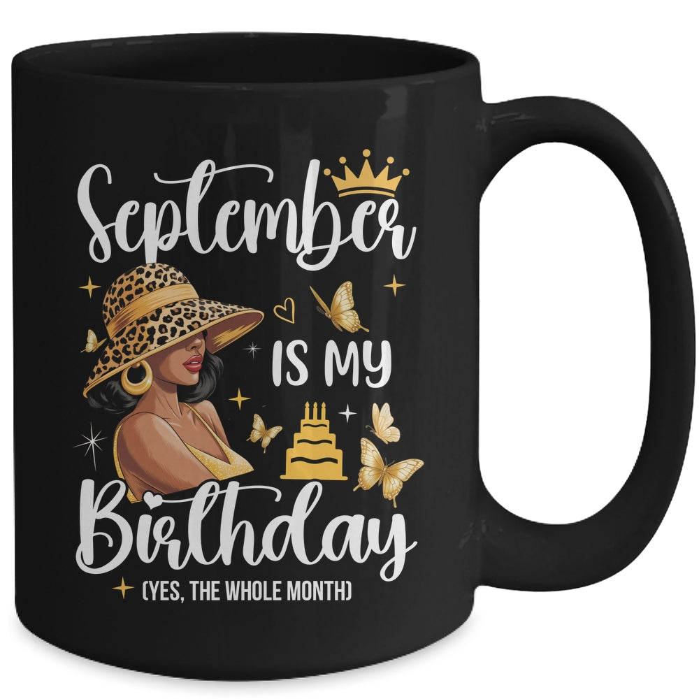 September Is My Birthday African American Woman Birthday Queen Mug | siriusteestore