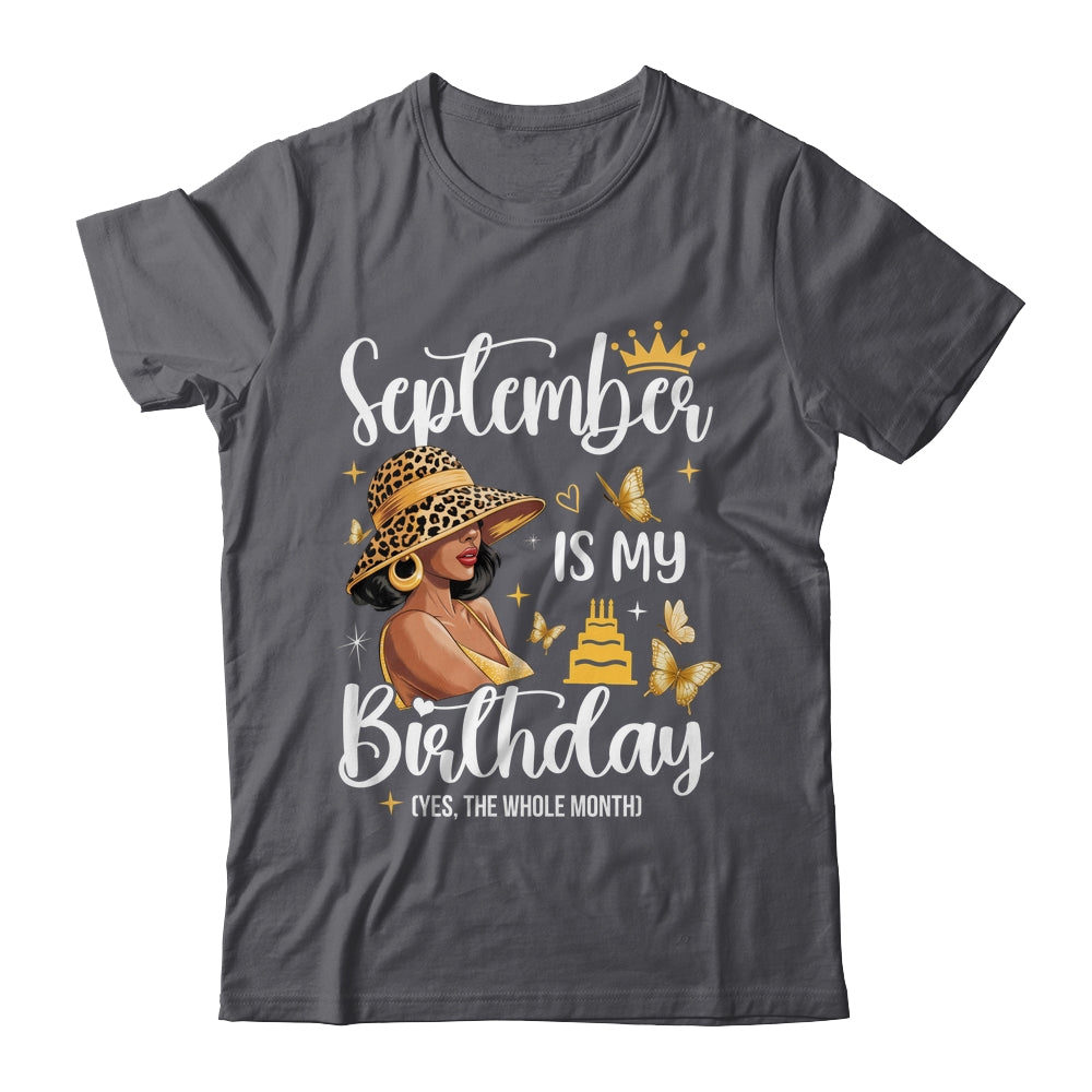 September Is My Birthday African American Woman Birthday Queen Shirt & Tank Top | siriusteestore