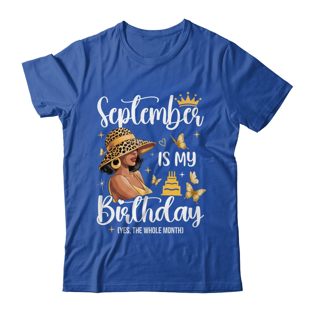 September Is My Birthday African American Woman Birthday Queen Shirt & Tank Top | siriusteestore