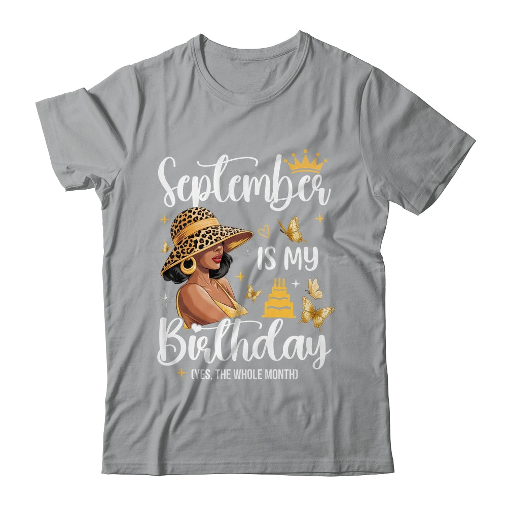 September Is My Birthday African American Woman Birthday Queen Shirt & Tank Top | siriusteestore