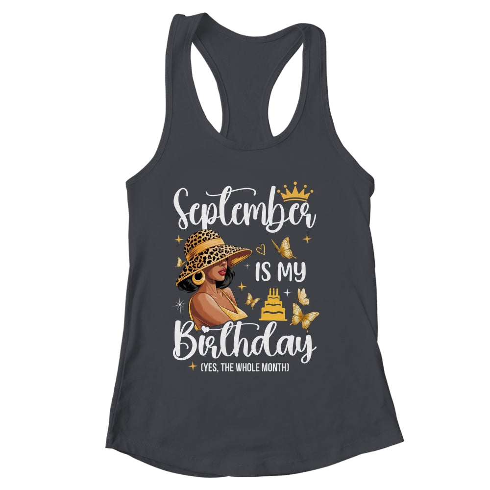 September Is My Birthday African American Woman Birthday Queen Shirt & Tank Top | siriusteestore