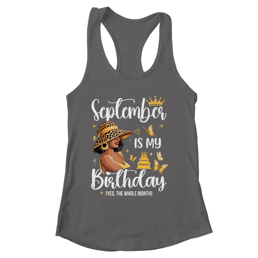 September Is My Birthday African American Woman Birthday Queen Shirt & Tank Top | siriusteestore