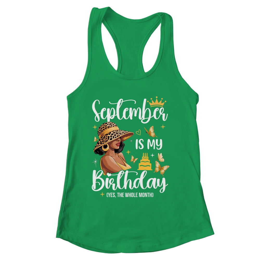 September Is My Birthday African American Woman Birthday Queen Shirt & Tank Top | siriusteestore