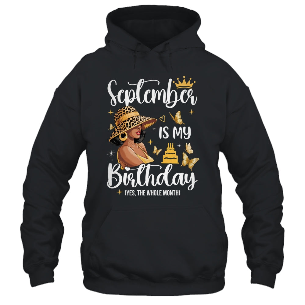 September Is My Birthday African American Woman Birthday Queen Shirt & Tank Top | siriusteestore
